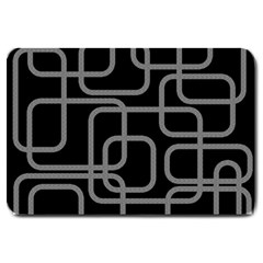 Black And Gray Decorative Design Large Doormat  by Valentinaart