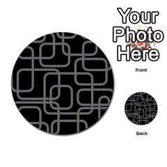 Black And Gray Decorative Design Multi-purpose Cards (round) 