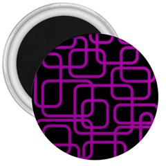 Purple And Black Elegant Design 3  Magnets by Valentinaart
