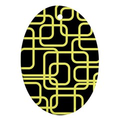 Yellow And Black Decorative Design Ornament (oval)  by Valentinaart