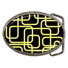 Yellow And Black Decorative Design Belt Buckles by Valentinaart