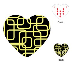 Yellow And Black Decorative Design Playing Cards (heart)  by Valentinaart