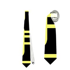 Yellow And Black Decorative Design Neckties (two Side) 