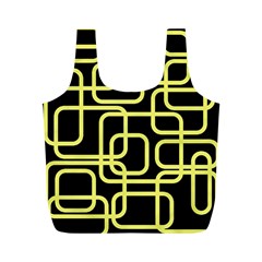 Yellow And Black Decorative Design Full Print Recycle Bags (m)  by Valentinaart