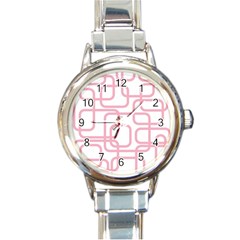 Pink Elegant Design Round Italian Charm Watch by Valentinaart