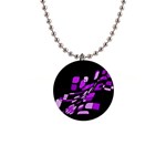 Purple decorative abstraction Button Necklaces Front