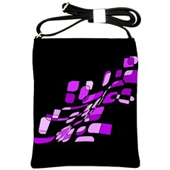 Purple Decorative Abstraction Shoulder Sling Bags by Valentinaart