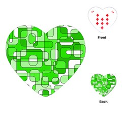 Green Decorative Abstraction  Playing Cards (heart)  by Valentinaart