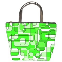 Green Decorative Abstraction  Bucket Bags by Valentinaart