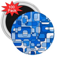 Blue Decorative Abstraction 3  Magnets (100 Pack) by Valentinaart