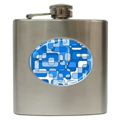 Blue Decorative Abstraction Hip Flask (6 Oz) by Valentinaart