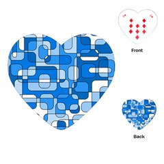 Blue Decorative Abstraction Playing Cards (heart)  by Valentinaart