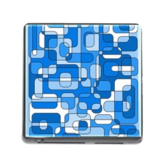 Blue Decorative Abstraction Memory Card Reader (square) by Valentinaart