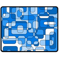 Blue Decorative Abstraction Fleece Blanket (medium)  by Valentinaart