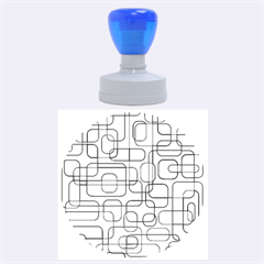 Blue Decorative Abstraction Rubber Round Stamps (large) by Valentinaart