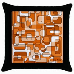 Orange Decorative Abstraction Throw Pillow Case (black) by Valentinaart