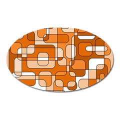 Orange Decorative Abstraction Oval Magnet by Valentinaart