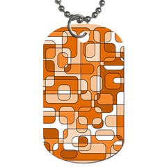 Orange Decorative Abstraction Dog Tag (one Side) by Valentinaart