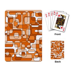 Orange Decorative Abstraction Playing Card by Valentinaart