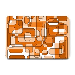 Orange Decorative Abstraction Small Doormat  by Valentinaart