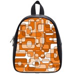 Orange decorative abstraction School Bags (Small)  Front