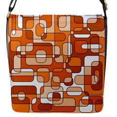 Orange Decorative Abstraction Flap Messenger Bag (s) by Valentinaart
