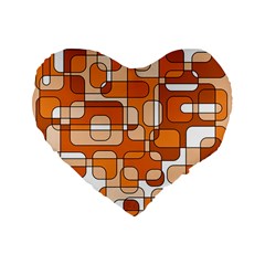 Orange Decorative Abstraction Standard 16  Premium Flano Heart Shape Cushions by Valentinaart