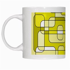 Yellow Decorative Abstraction White Mugs by Valentinaart