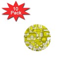 Yellow decorative abstraction 1  Mini Magnet (10 pack)  Front