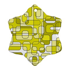 Yellow Decorative Abstraction Snowflake Ornament (2-side)