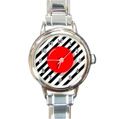 Red Ball Round Italian Charm Watch by Valentinaart