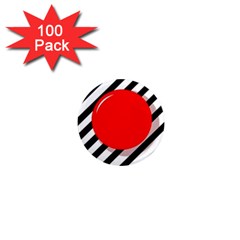 Red Ball 1  Mini Magnets (100 Pack) 