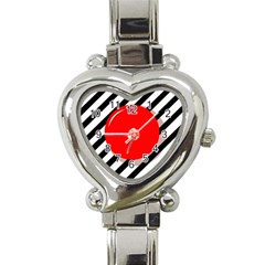 Red Ball Heart Italian Charm Watch by Valentinaart