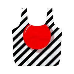 Red Ball Full Print Recycle Bags (m)  by Valentinaart