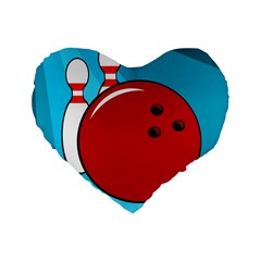 Bowling  Standard 16  Premium Heart Shape Cushions by Valentinaart