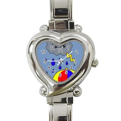 Rainy Day Heart Italian Charm Watch