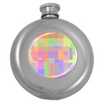 Pastel decorative design Round Hip Flask (5 oz) Front