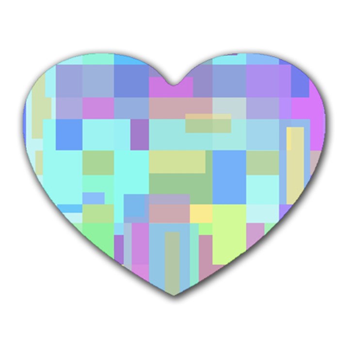 Pastel geometrical desing Heart Mousepads