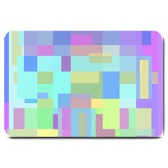 Pastel Geometrical Desing Large Doormat  by Valentinaart