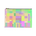 Pastel colorful design Cosmetic Bag (Large)  Front