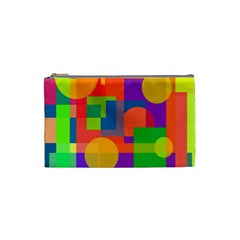 Colorful Geometrical Design Cosmetic Bag (small)  by Valentinaart