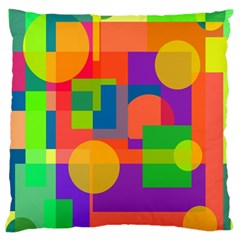 Colorful Geometrical Design Large Cushion Case (one Side) by Valentinaart