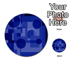 Deep Blue Abstract Design Multi-purpose Cards (round)  by Valentinaart