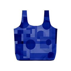 Deep Blue Abstract Design Full Print Recycle Bags (s)  by Valentinaart