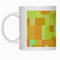 Green And Orange Decorative Design White Mugs by Valentinaart