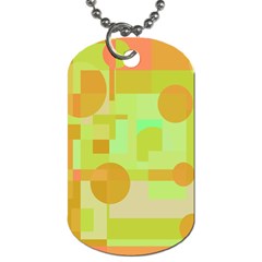 Green And Orange Decorative Design Dog Tag (one Side) by Valentinaart