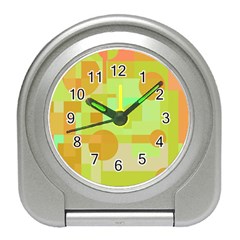 Green And Orange Decorative Design Travel Alarm Clocks by Valentinaart