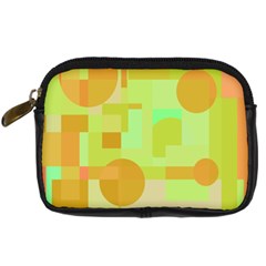 Green And Orange Decorative Design Digital Camera Cases by Valentinaart