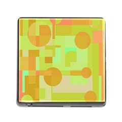 Green And Orange Decorative Design Memory Card Reader (square) by Valentinaart