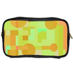 Green And Orange Decorative Design Toiletries Bags by Valentinaart